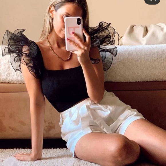 Zara Ruffled Organza top - Picture 2 of 7